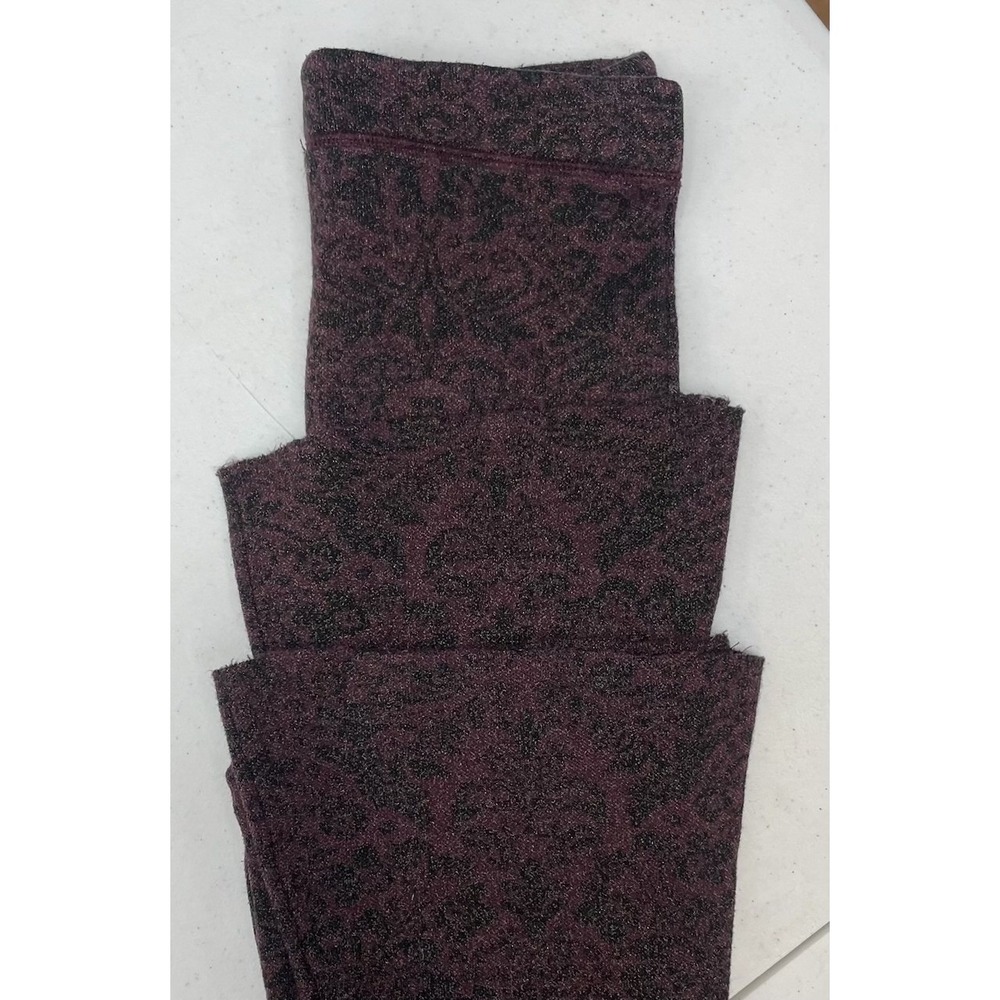 Free‎ People High Rise Flare Pants XS Jacquard Knit Wine Black Boho Retro